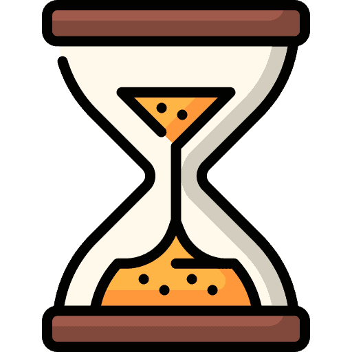 An hourglass icon on a background.